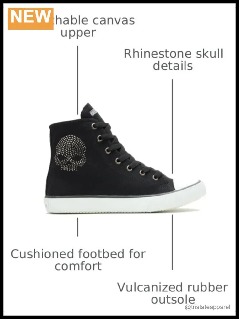 Harley-Davidson Women's Flora Sneakers Casual Canvas Lace-Up Shoes